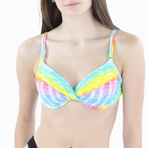 Bleu Rod Beattie Tie-Dye Underwire Bikini Swim Top - Picture 1 of 2